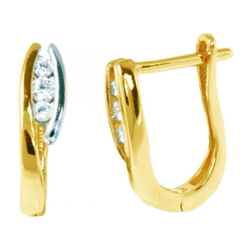 Boucles d'oreilles en or 10kt. 2 tons - cz - 0321BO